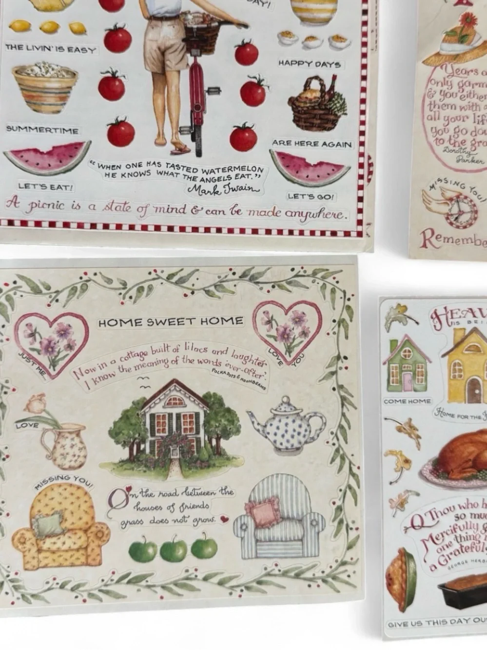 Vtg 90s Susan Branch Mary Engelbreit stickers scrapbook junk journal garden home